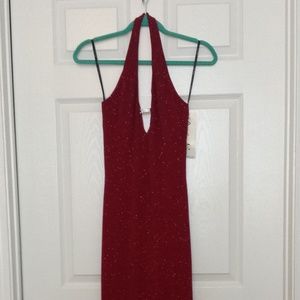 Burnt Red Evening Gown with Glitter, Maxi NWT